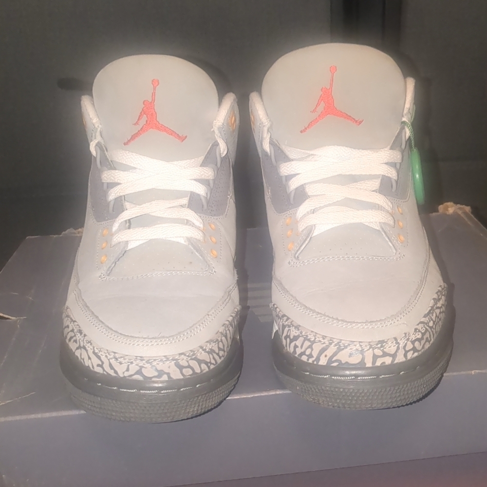 Jordan Gray and Orange Sneakers Classic Design